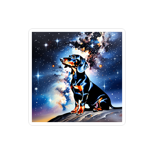 PugMug Custom Black Dachshund Sticker