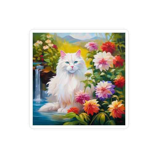 PugMug Custom White Companion Cat Sticker