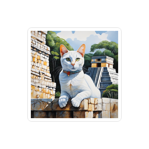 PugMug Custom White Companion Cat Sticker