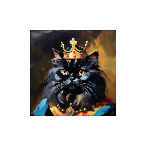 PugMug Custom Black Persian Cat Sticker