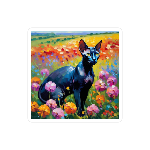PugMug Custom Black Sphynx Cat Sticker