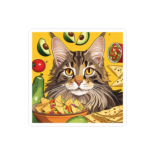 PugMug Custom Tabby Maine Coon Cat Sticker