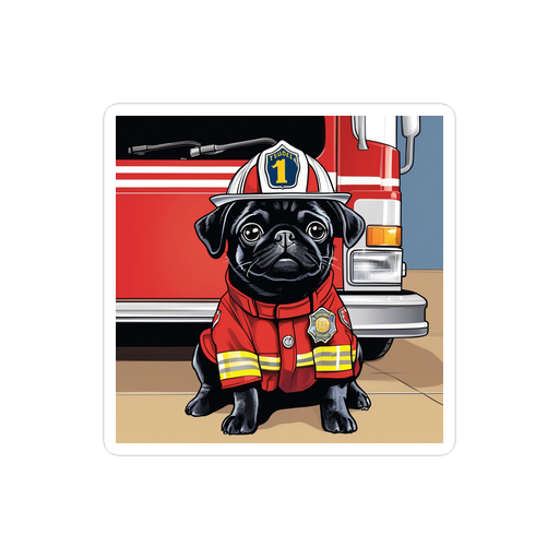 PugMug Custom Black Pug Sticker