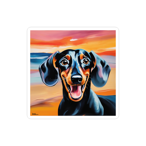 PugMug Custom Black Dachshund Sticker