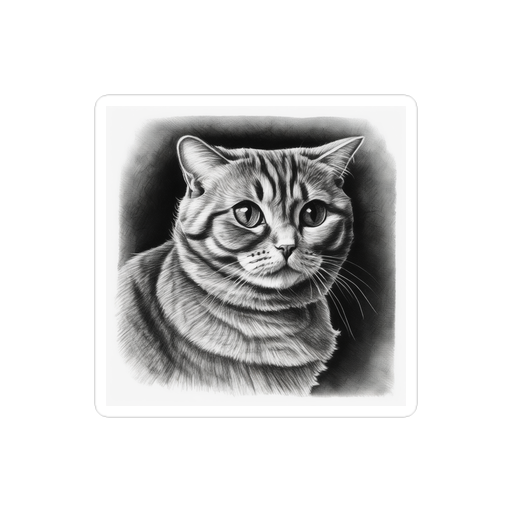 PugMug Custom Tabby Scottish Fold Cat Sticker