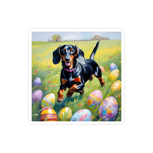 PugMug Custom Black Dachshund Sticker