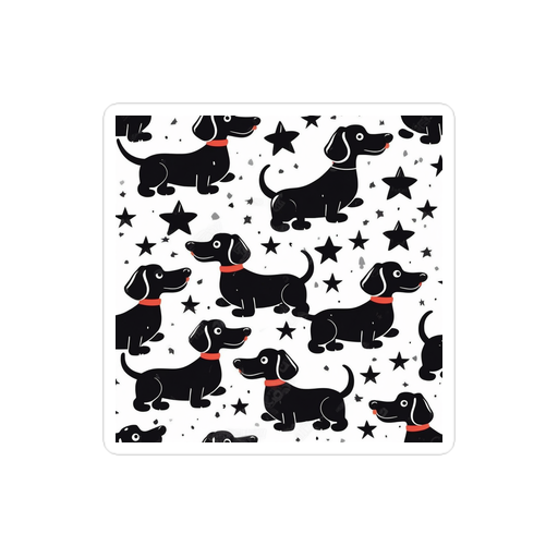 PugMug Custom Black Dachshund Sticker