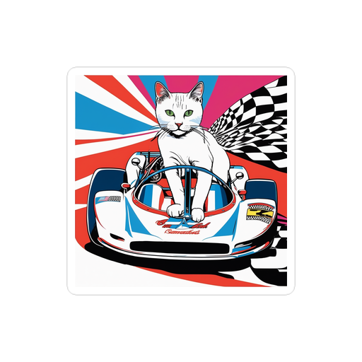 PugMug Custom White Companion Cat Sticker