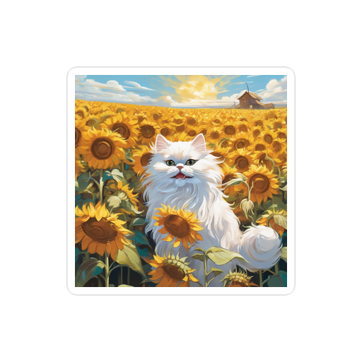 PugMug Custom White Persian Cat Sticker