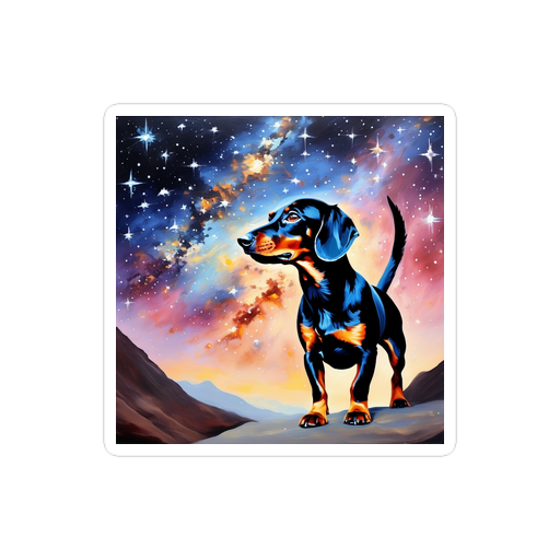 PugMug Custom Black Dachshund Sticker