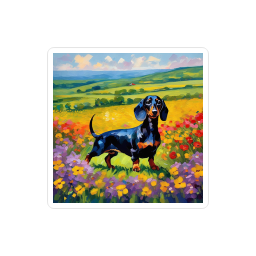 PugMug Custom Black Dachshund Sticker