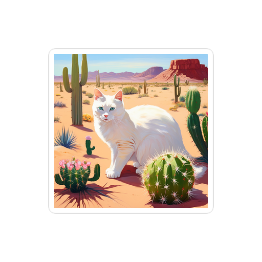 PugMug Custom White Companion Cat Sticker