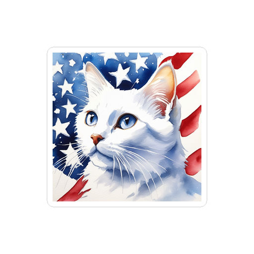 PugMug Custom White Companion Cat Sticker