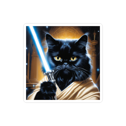 PugMug Custom Black Persian Cat Sticker