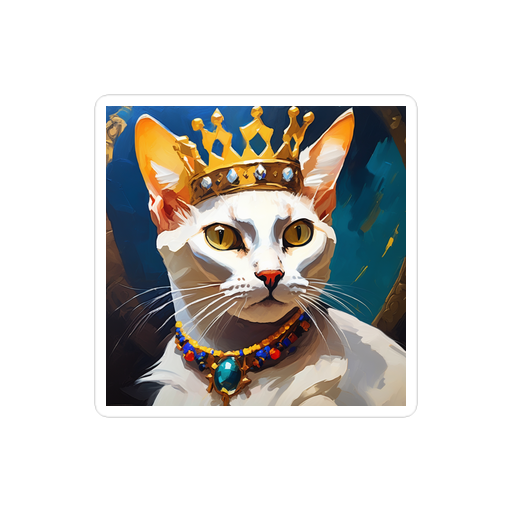 PugMug Custom White Abyssinian Cat Sticker