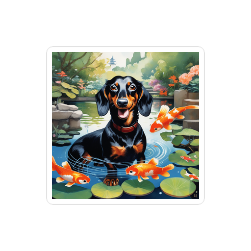 PugMug Custom Black Dachshund Sticker