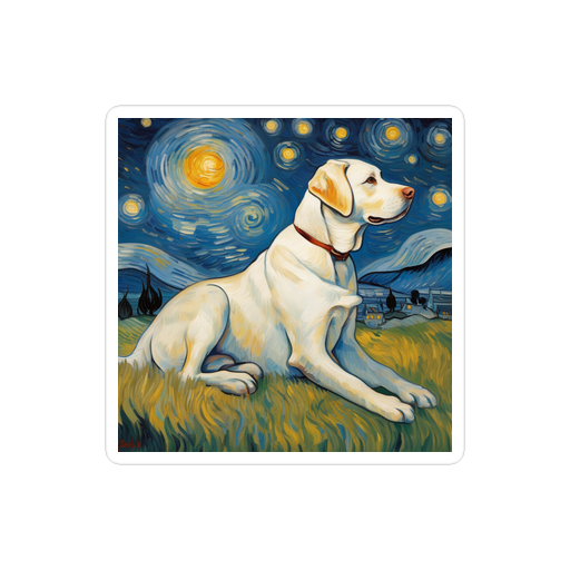 PugMug Custom White Labrador Retriever Sticker