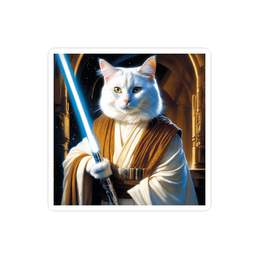 PugMug Custom White Companion Cat Sticker