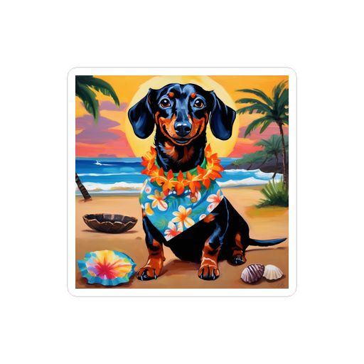 PugMug Custom Black Dachshund Sticker