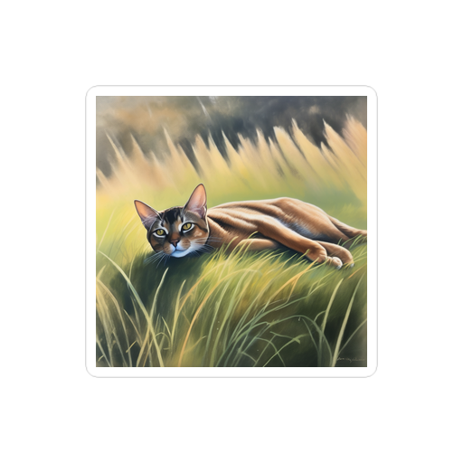 PugMug Custom Tabby Abyssinian Cat Sticker