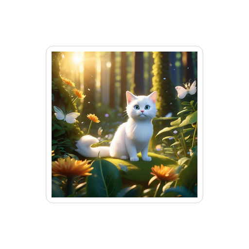 PugMug Custom White Exotic Cat Sticker