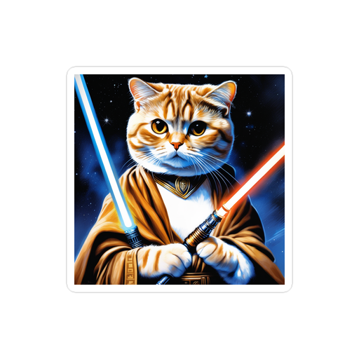 PugMug Custom Tabby Scottish Fold Cat Sticker