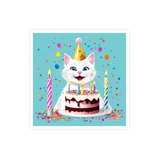 PugMug Custom White Companion Cat Sticker