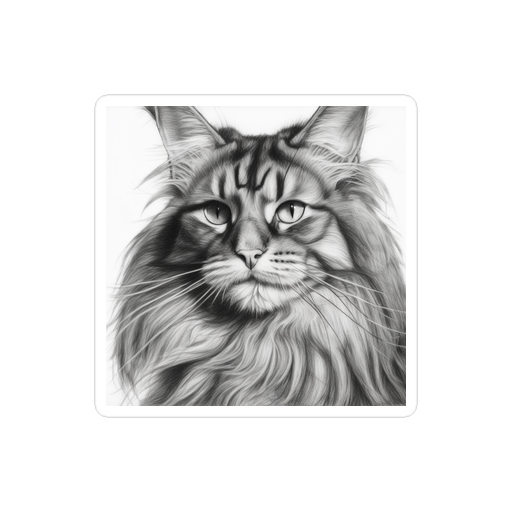 PugMug Custom Tabby Maine Coon Cat Sticker
