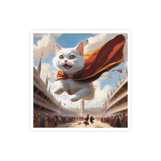 PugMug Custom White Companion Cat Sticker