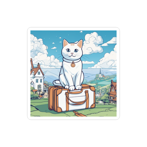 PugMug Custom White Companion Cat Sticker