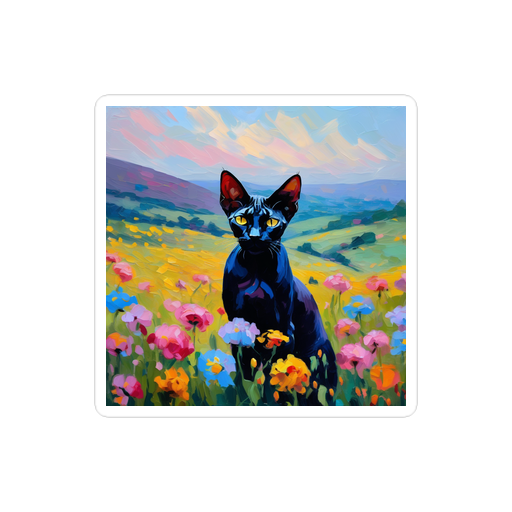 PugMug Custom Black Sphynx Cat Sticker