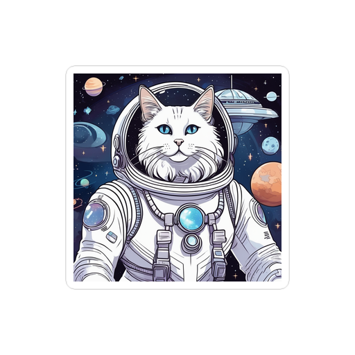 PugMug Custom White Companion Cat Sticker