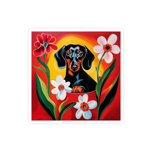 PugMug Custom Black Dachshund Sticker