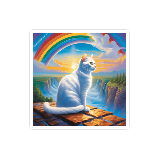 PugMug Custom White Companion Cat Sticker