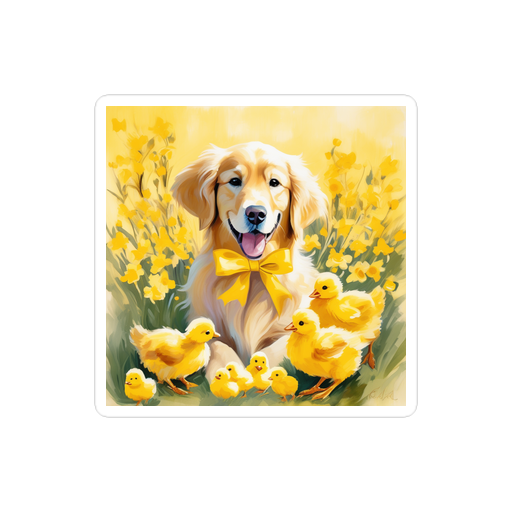PugMug Custom Golden Retriever Sticker