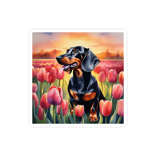 PugMug Custom Black Dachshund Sticker