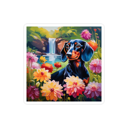 PugMug Custom Black Dachshund Sticker