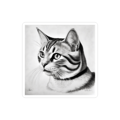 PugMug Custom White American Shorthair Cat Sticker