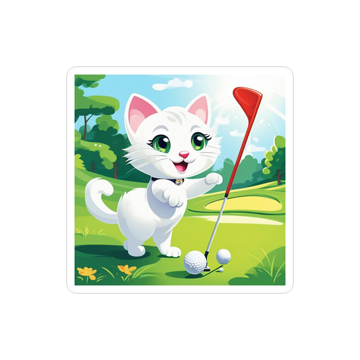 PugMug Custom White Companion Cat Sticker