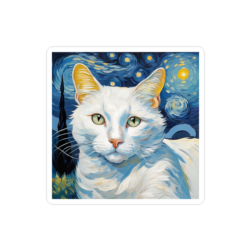 PugMug Custom White Companion Cat Sticker