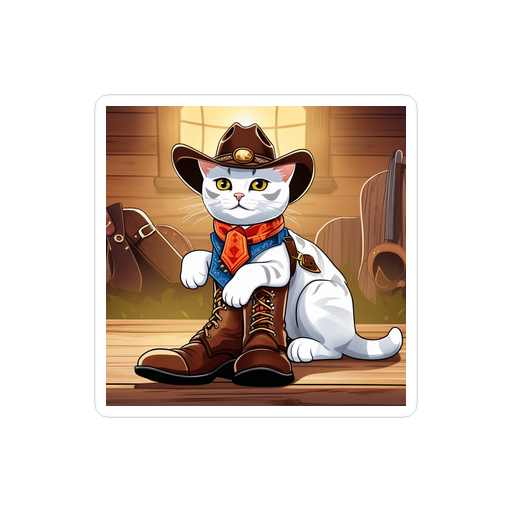 PugMug Custom White American Shorthair Cat Sticker