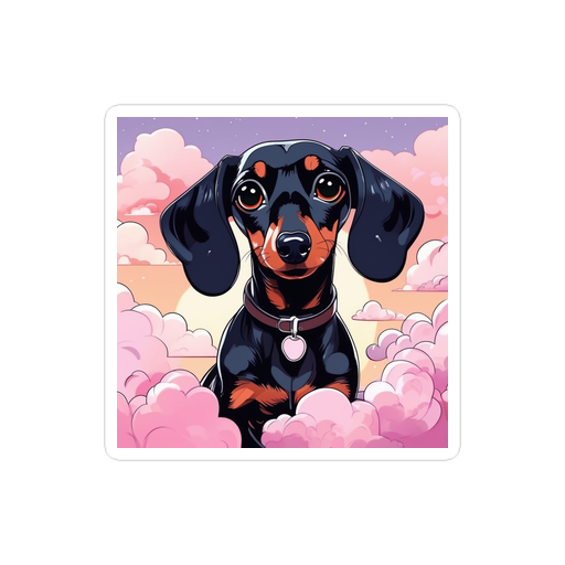 PugMug Custom Black Dachshund Sticker