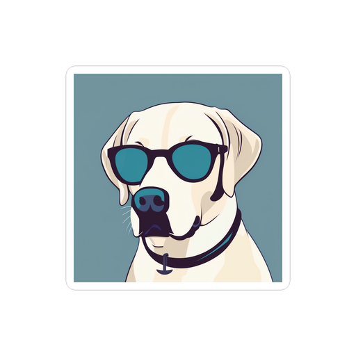 PugMug Custom White Labrador Retriever Sticker