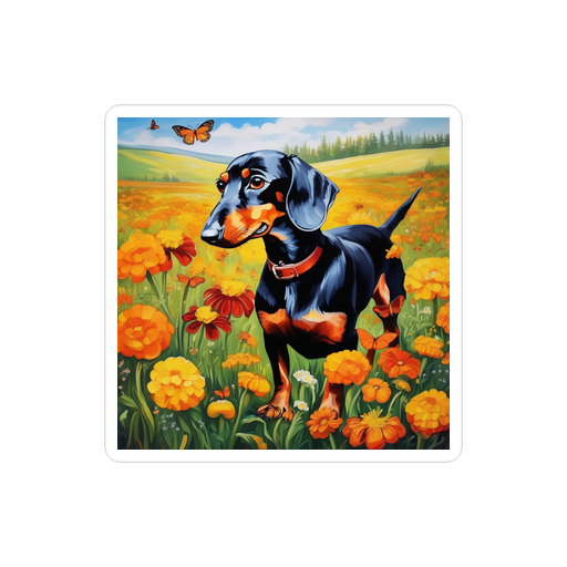 PugMug Custom Black Dachshund Sticker