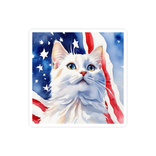 PugMug Custom White Companion Cat Sticker