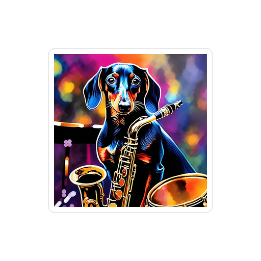 PugMug Custom Black Dachshund Sticker