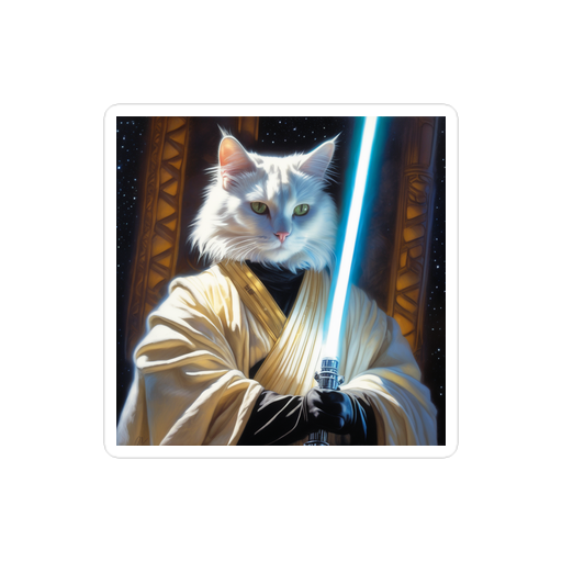 PugMug Custom White Companion Cat Sticker