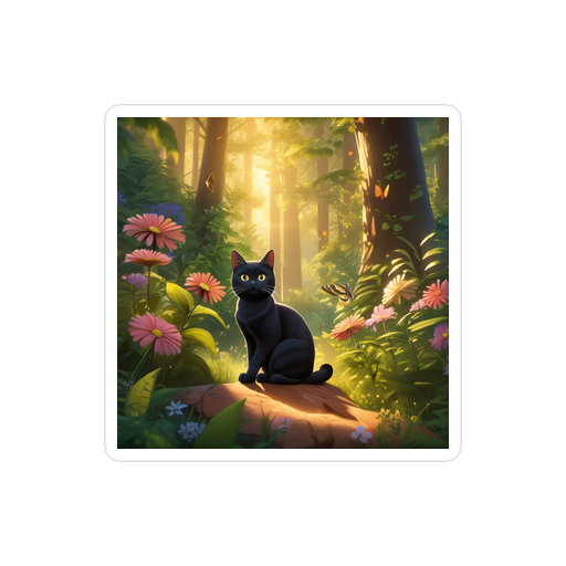 PugMug Custom Black American Shorthair Cat Sticker