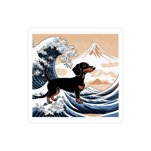 PugMug Custom Black Dachshund Sticker