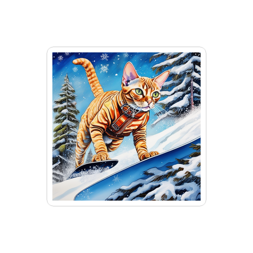 PugMug Custom Tabby Devon Rex Cat Sticker